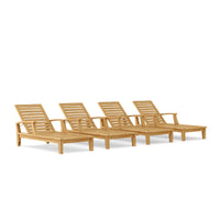 Teak Pool Chairs Set - Brianna 4-Piece Lounger Set
