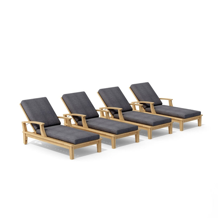 Teak Pool Chairs Set - Brianna 4 - Piece Lounger Set - Teak HQ™