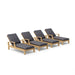 Teak Pool Chairs Set - Brianna 4 - Piece Lounger Set - Teak HQ™