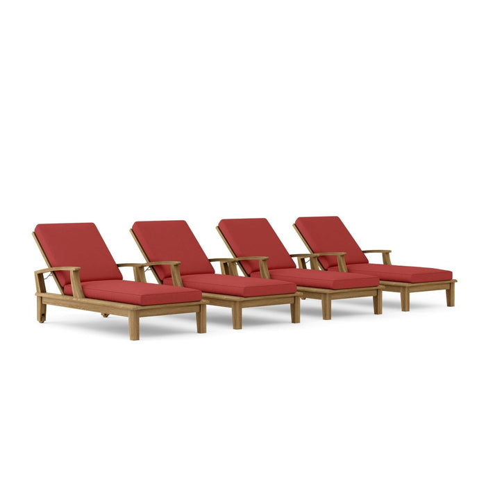 Teak Pool Chairs Set - Brianna 4 - Piece Lounger Set - Teak HQ™