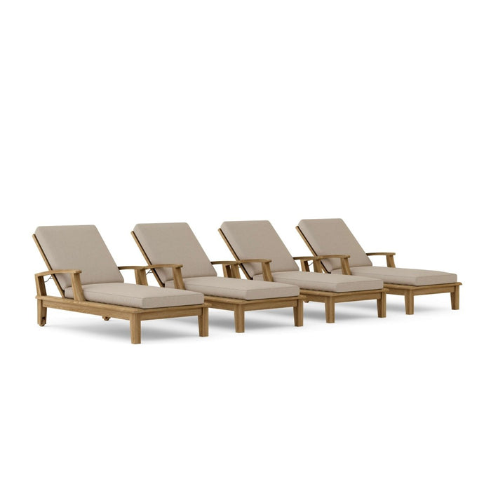 Teak Pool Chairs Set - Brianna 4 - Piece Lounger Set - Teak HQ™