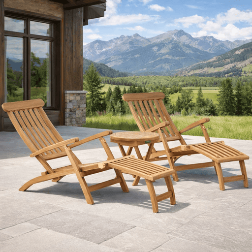 Teak Pool Furniture - Royal 3 - Piece Steamer Set - Teak HQ™