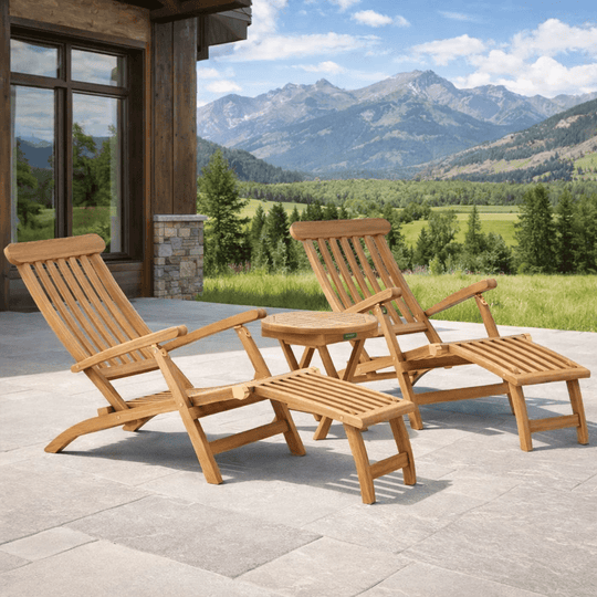 Teak Pool Furniture - Royal 3 - Piece Steamer Set - Teak HQ™