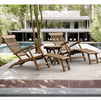 Teak Pool Furniture - Royal 3-Piece Steamer Set
