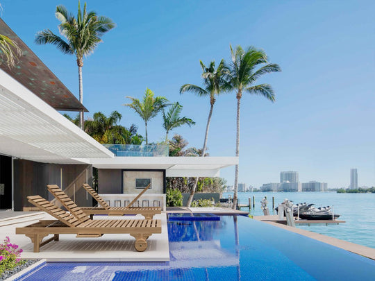 Teak Poolside Furniture - Bel - Air 2 - Person Side - by - Side Lounger - Teak HQ™