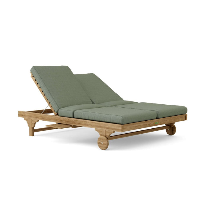 Teak Poolside Furniture - Bel - Air 2 - Person Side - by - Side Lounger - Teak HQ™