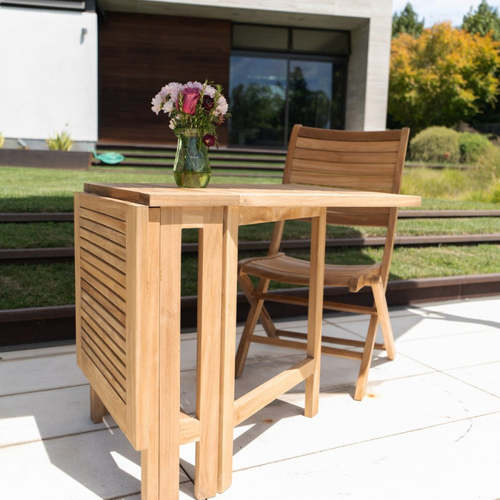 Teak Rectangular Dining Table (51" Long & Folds) - Monaco - Teak HQ™