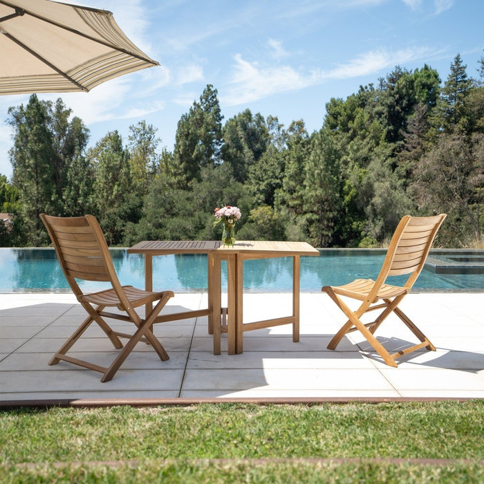 Teak Rectangular Dining Table (51" Long & Folds) - Monaco - Teak HQ™