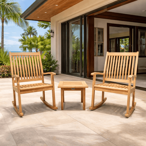 Teak Rocking Chairs and Table Set - Comfort - Teak HQ™