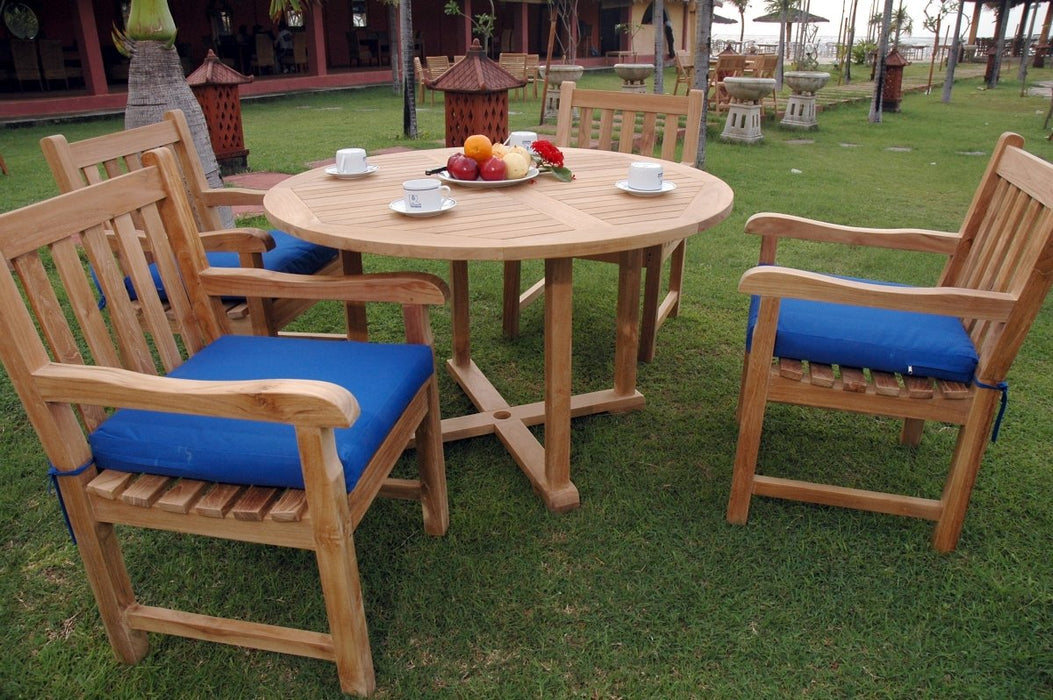 Teak Round Dining Set - Tosca (Table) & Classic (4 Chairs) - Teak HQ™