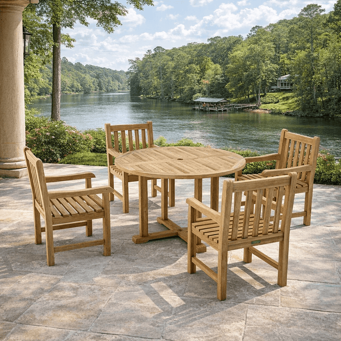 Teak Round Dining Set - Tosca (Table) & Classic (4 Chairs) - Teak HQ™