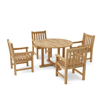 Teak Round Dining Set - Tosca (Table) & Classic (4 Chairs)