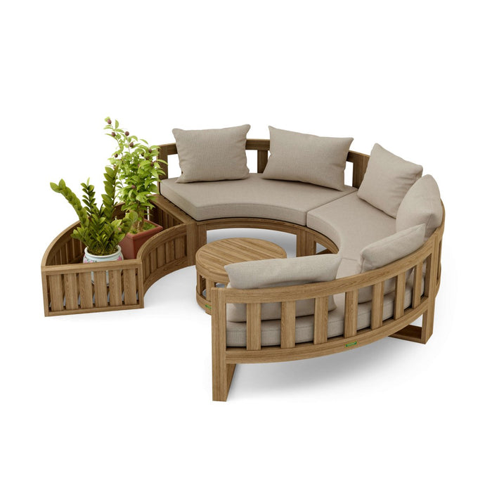 Teak Sectional Outdoor Sofa - Arena 5 - Piece Modular Set - Teak HQ™