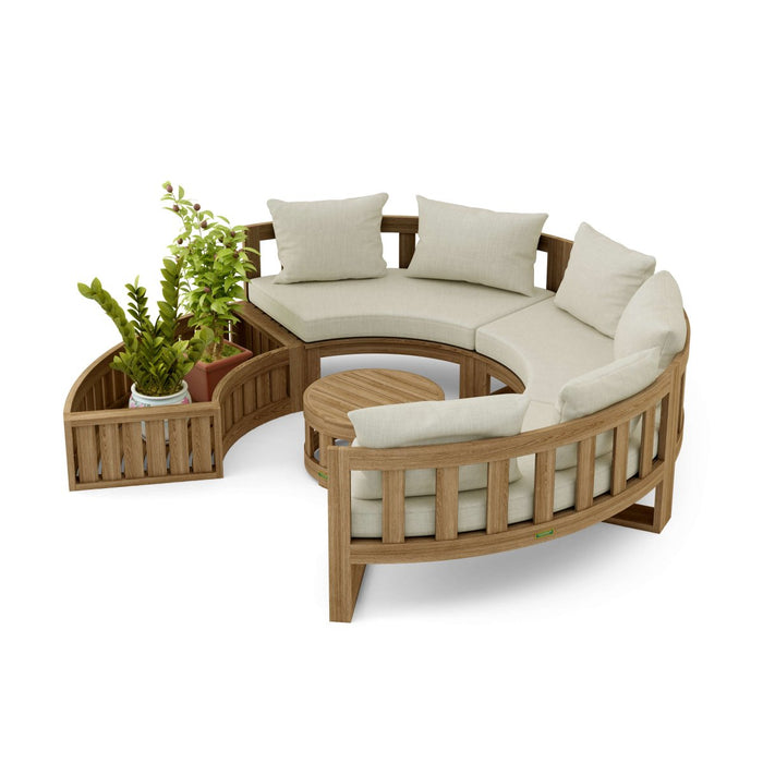 Teak Sectional Outdoor Sofa - Arena 5 - Piece Modular Set - Teak HQ™