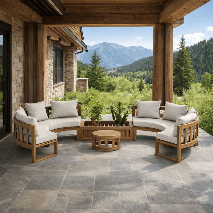 Teak Sectional Sofa - Arena 6 - Piece Modular Set - Teak HQ™