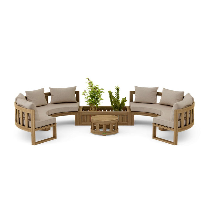 Teak Sectional Sofa - Arena 6 - Piece Modular Set - Teak HQ™