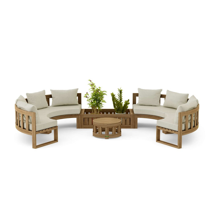 Teak Sectional Sofa - Arena 6 - Piece Modular Set - Teak HQ™