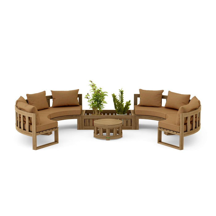 Teak Sectional Sofa - Arena 6 - Piece Modular Set - Teak HQ™