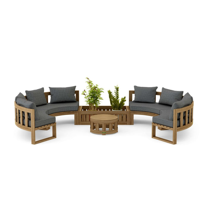 Teak Sectional Sofa - Arena 6 - Piece Modular Set - Teak HQ™