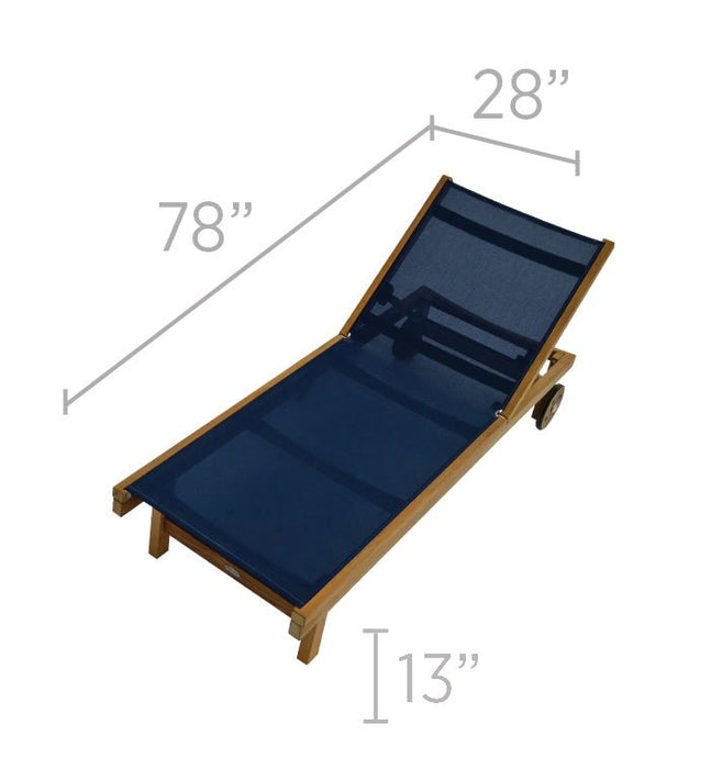 Teak Sling Chaise Lounge - Sundaze - Teak HQ™