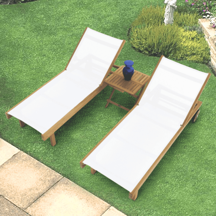 Teak Sling Chaise Lounge - Sundaze - Teak HQ™