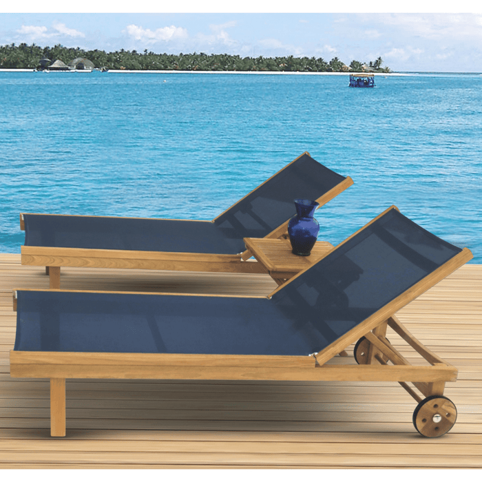 Teak Sling Chaise Lounge - Sundaze - Teak HQ™