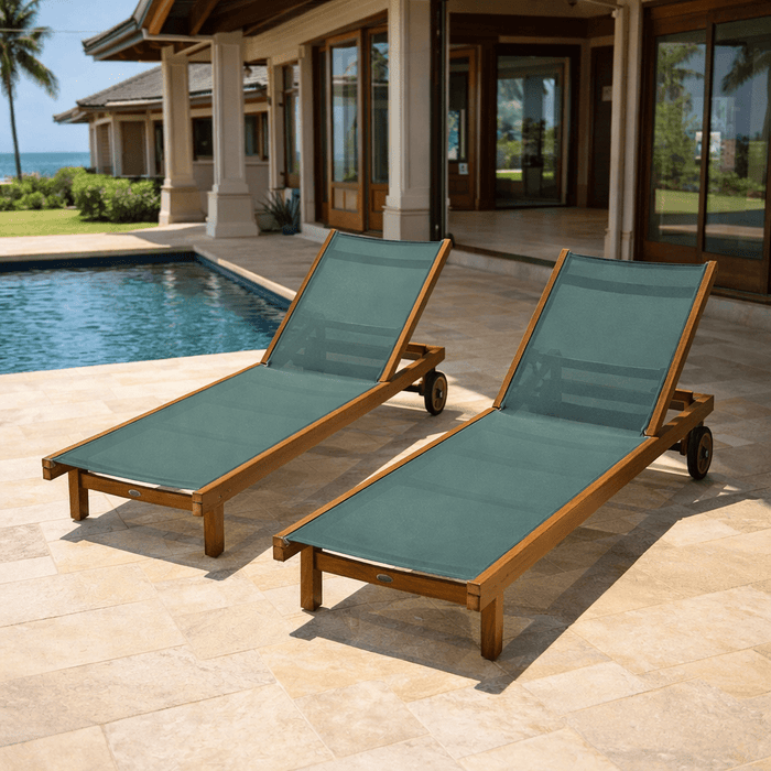 Teak Sling Chaise Lounge - Sundaze - Teak HQ™