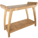 Teak Spa Bench With Curved Ends & Lower Shelf - Seacliff - Teak HQ™