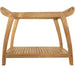 Teak Spa Bench With Curved Ends & Lower Shelf - Seacliff - Teak HQ™