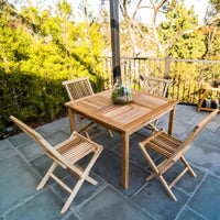 Teak Square Dining Table With 4 Chairs (Monaco)