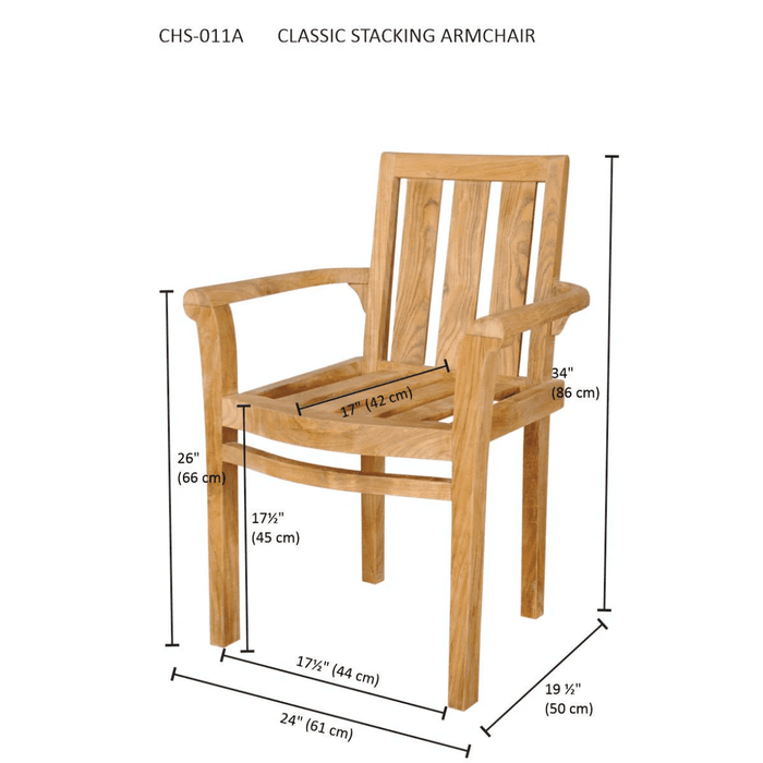Teak Stacking Chairs (Set of 4) - Classic - Teak HQ™
