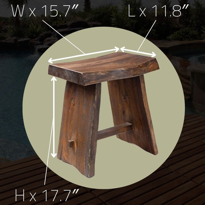 Teak Stool With Curved Seat - Pacifica - Teak HQ™