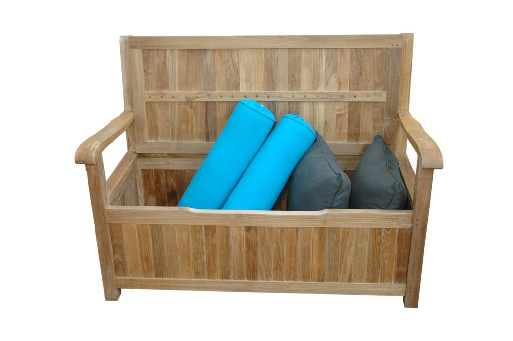 Teak Storage Bench (2 - Seater) - Del - Amo - Teak HQ™