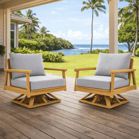 Teak Swivel Arm Chair - Seville - Teak HQ™