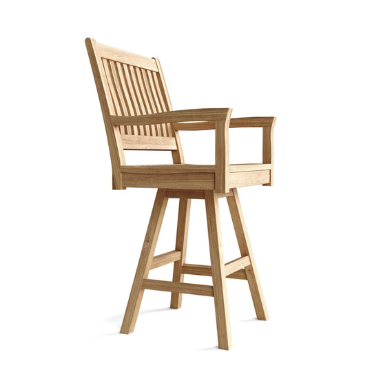 Teak Swivel Bar Chair - Rialto - Teak HQ™