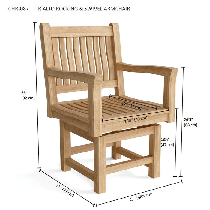 Teak Swivel Chair - Rialto (Swivel) - Teak HQ™