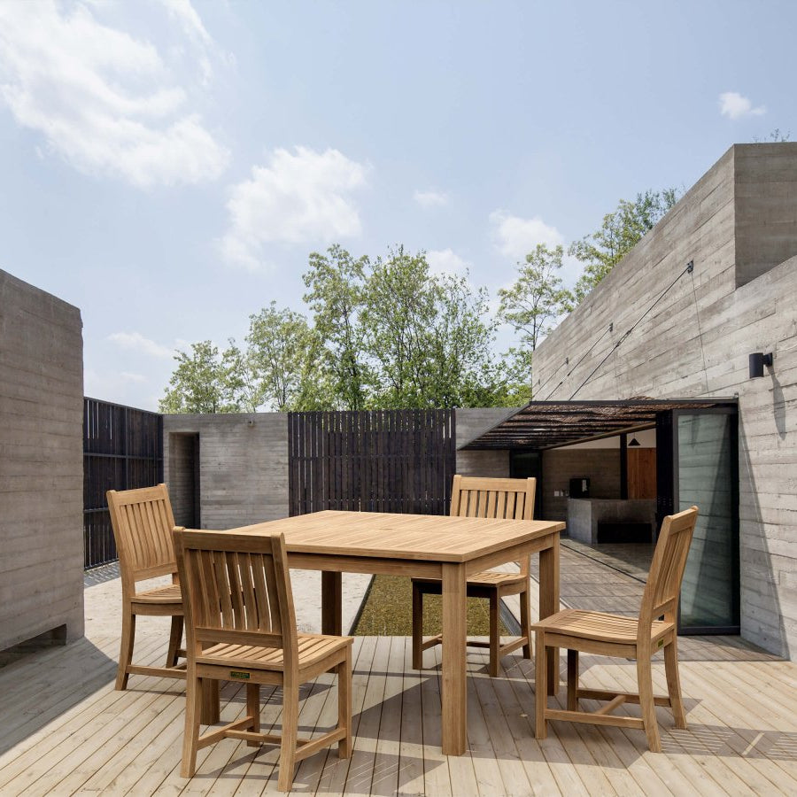 Teak Table and Chair Set - Windsor (Table) & Rialto (4 Chairs) - Teak HQ™