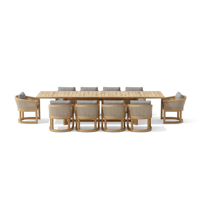 Teak Table and Chairs Set - Catania Table w/ 10 Chairs - Teak HQ™