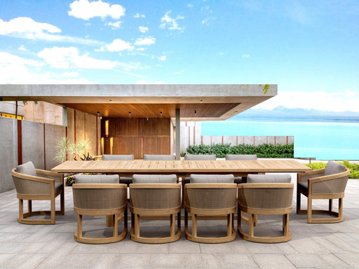 Teak Table and Chairs Set - Catania Table w/ 10 Chairs - Teak HQ™