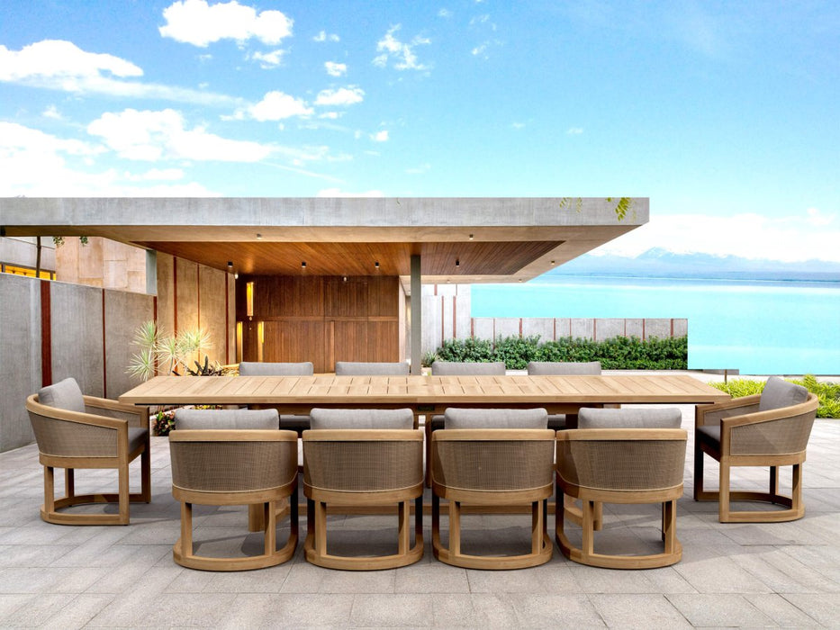 Teak Table and Chairs Set - Catania Table w/ 10 Chairs - Teak HQ™