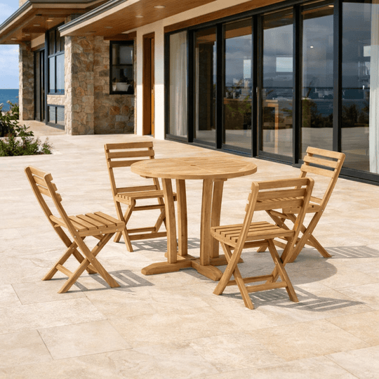 Teak Table Set - Descanso (Table) & Alabama (4 Chairs) - Teak HQ™