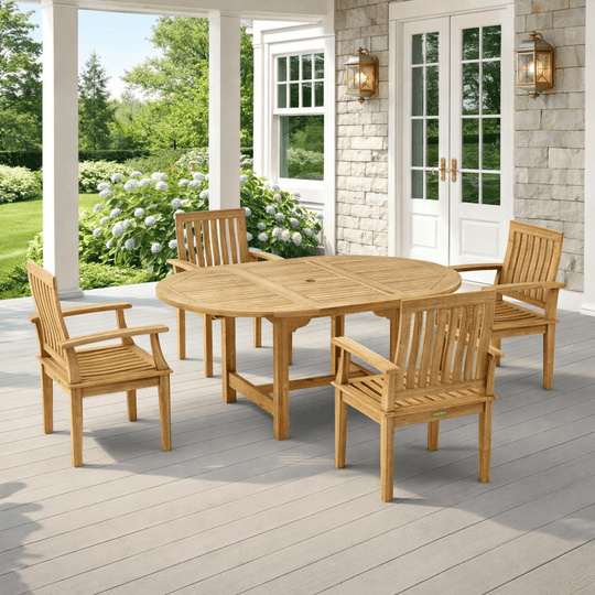 Teak Table With 4 Chairs - Bahama (Table) & Brianna (Chairs) - Teak HQ™
