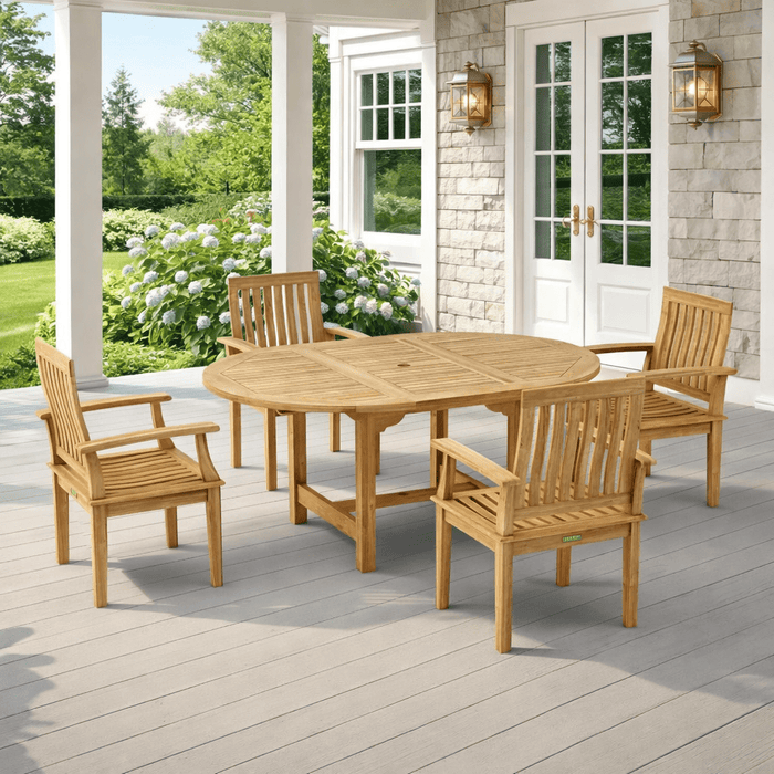 Teak Table With 4 Chairs - Bahama (Table) & Brianna (Chairs) - Teak HQ™