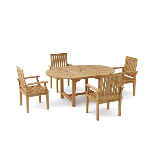 Teak Table With 4 Chairs - Bahama (Table) & Brianna (Chairs) - Teak HQ™