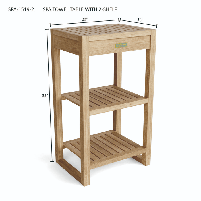 Teak Towel Shelf (2 - Shelf Unit) - Spa - Teak HQ™