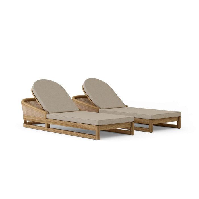 Teak Wood Chaise Lounge Chairs - Catania 2 - Lounger Set - Teak HQ™