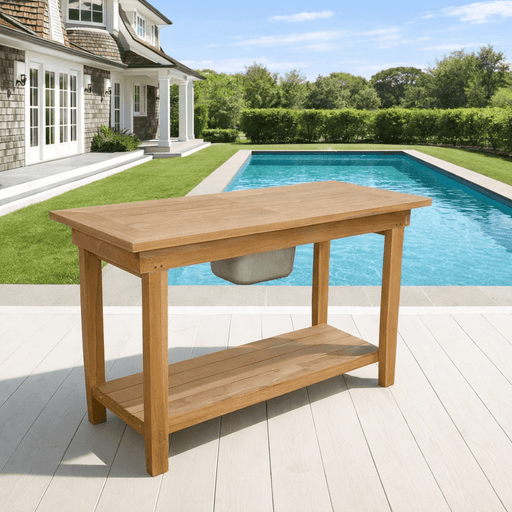Teak Wood Console Table (48" Long Rectangle) - Nautilus - Teak HQ™