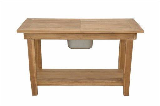 Teak Wood Console Table With Ice Box (48" Long Rectangle) - Nautilus - Teak HQ™