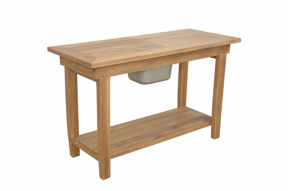 Teak Wood Console Table With Ice Box (48" Long Rectangle) - Nautilus - Teak HQ™