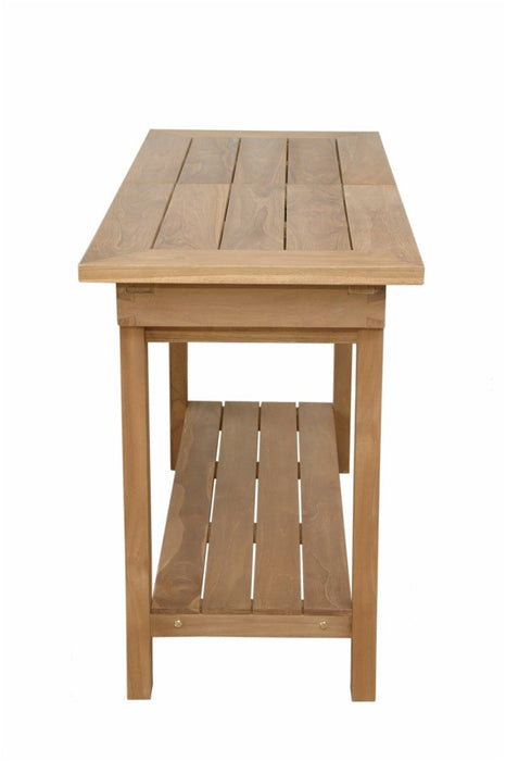 Teak Wood Console Table With Ice Box (48" Long Rectangle) - Nautilus - Teak HQ™